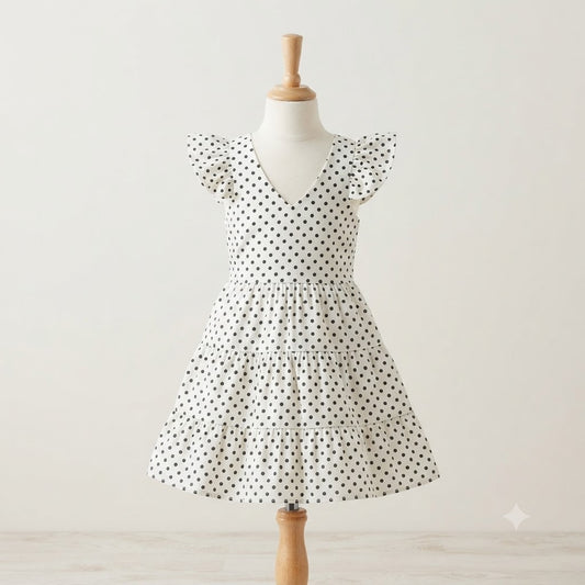 Vestido Laço Costas Poá
