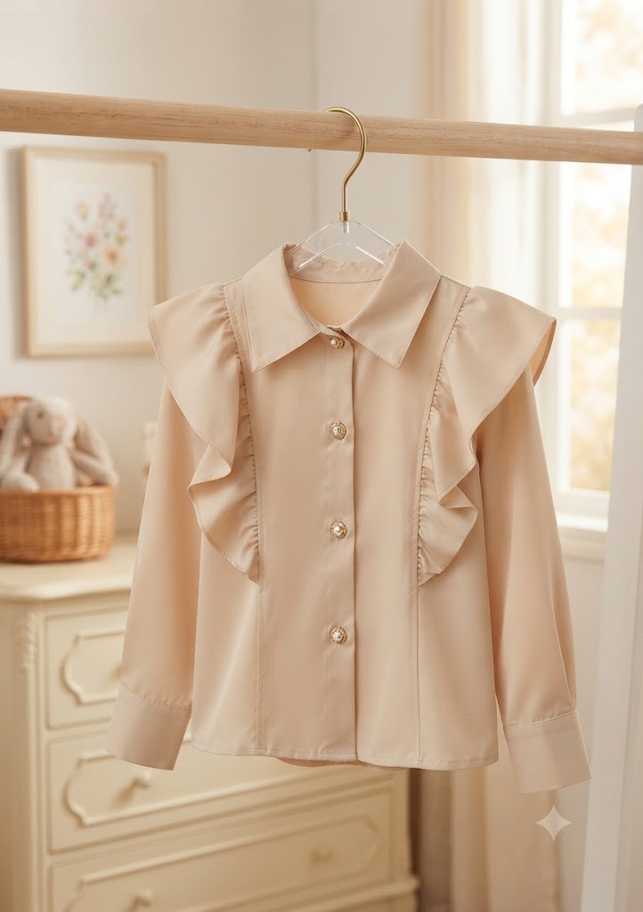Camisa Feminina Infantil Botões