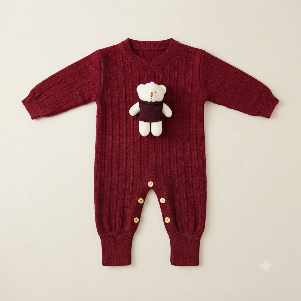 Macacão Tricot Urso Pelúcia