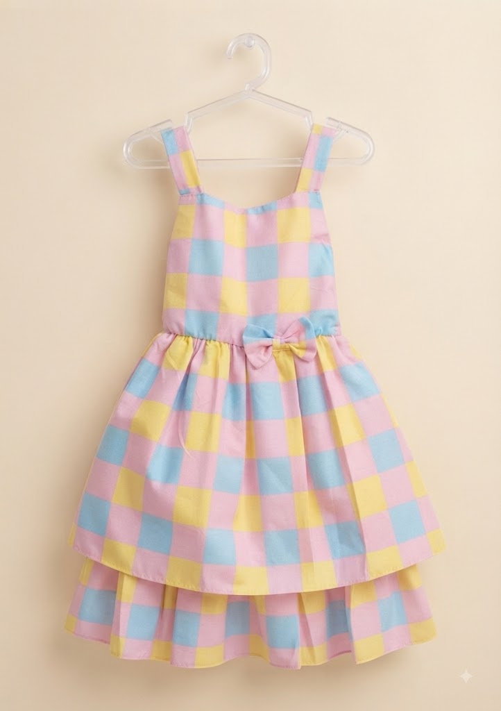 Vestido Infantil Xadrez Lacinho